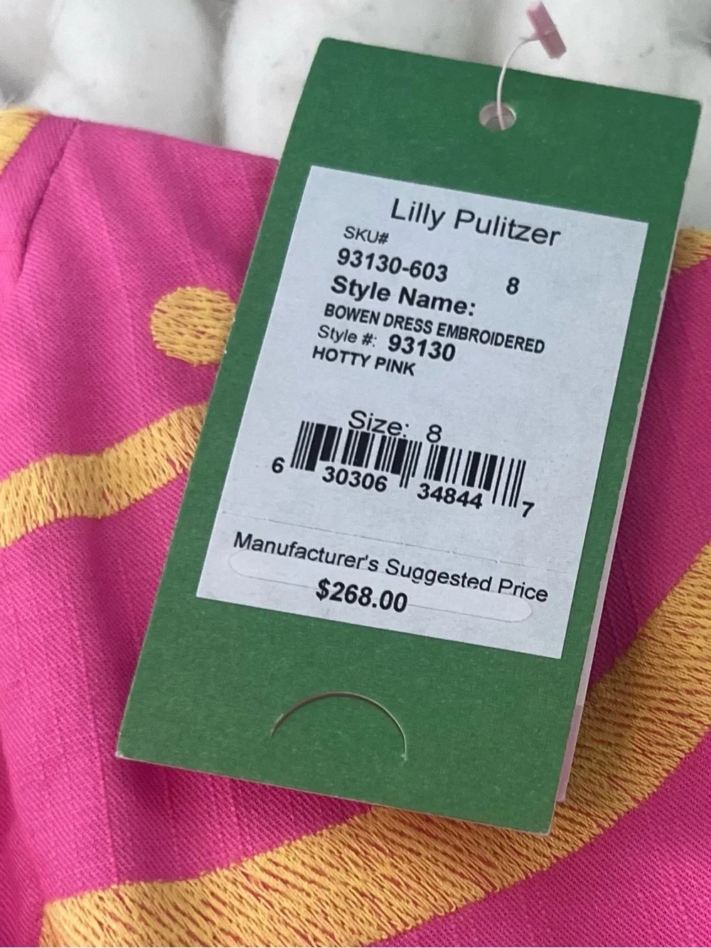 NWT Lilly Pulitzer Strapless Pink Dress with Yellow Motif - Picture 4 of 9